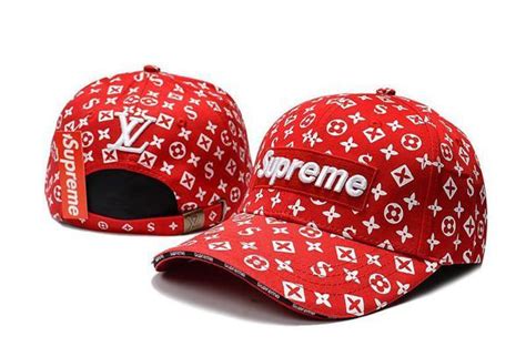 lv supreme hat red